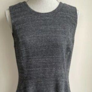 Madewell A-Line Dress Black White Wool Silk Sz 12